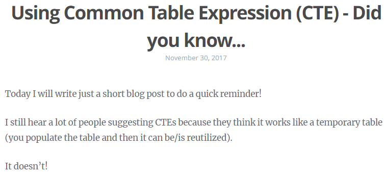 using common table expression cte different way