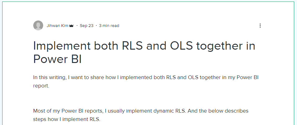 implement both rls row level security and ols object level security together in power bi