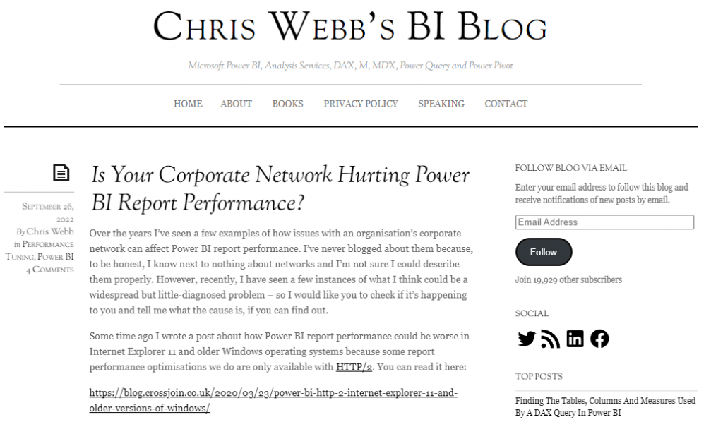 is your corporate network hurting power bi report performance