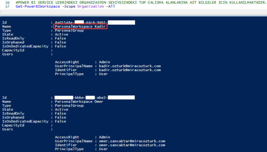 PowerShell Üzerinde Power BI Kullanımı – Miraç ÖZTÜRK