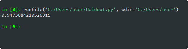 holdout cross validation example for python output