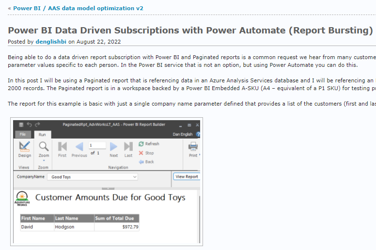 microsoft power bi data driven subscriptions with power automate report bursting